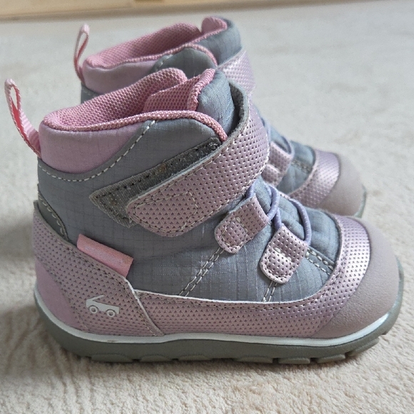 See Kai Run Sam ll Waterproof Boot Grey/Mauve 6 Toddler - Picture 3 of 13